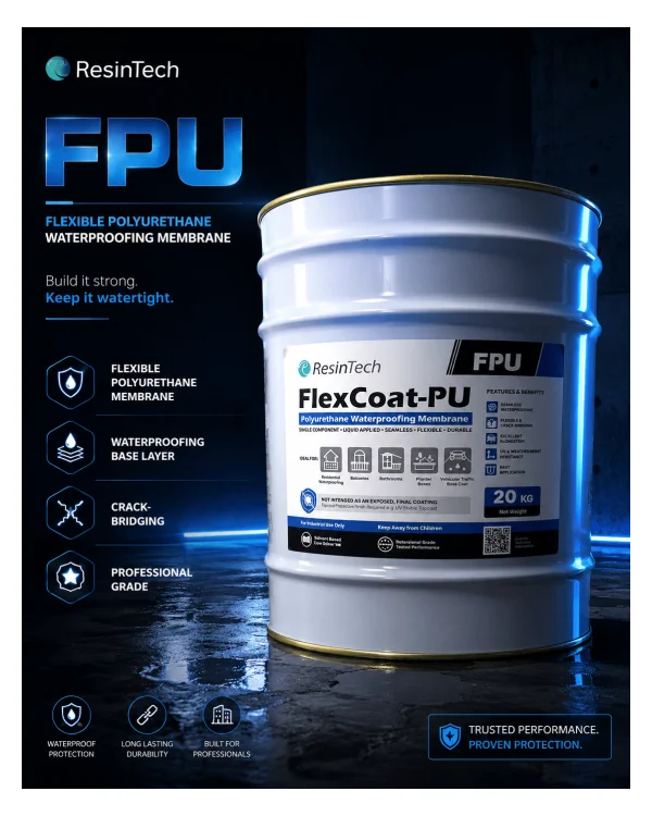 ResinTech FLEXCOAT-PU polyurethane waterproofing membrane 20 kg pail