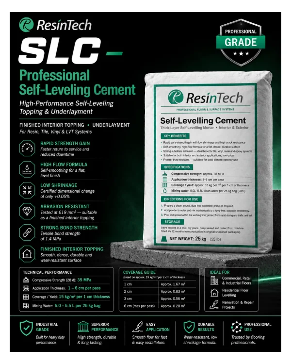 ResinTech SLC Professional Self-Levelling Cement 25 kg bag